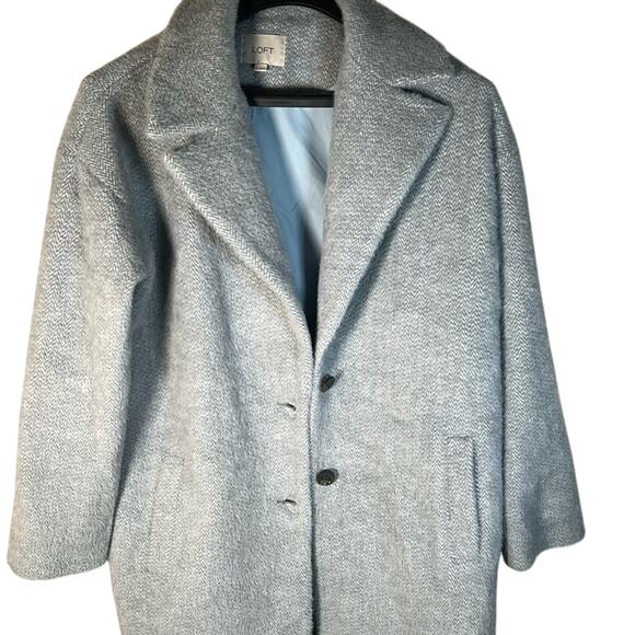 LOFT Jackets & Blazers - NEW. Ann TaylorLight Blue/Gray LOFT Womens Overcoat Size MEDIUM  Long Sleeves